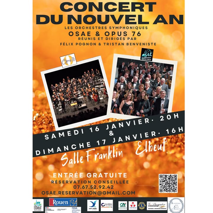 Retrouvez-nous les 16 et 17 janvier à Elbeuf pour le concert du nouvel an de l’OSAE et O…